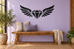 Black diamond with wings vinyl wall decal