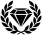 Diamond and laurel arch decal graphic, black diamond in laurel wreath