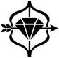 Black and white diamond and bow vinyl wall decal with arrow banner accents