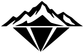 Black mountain and diamond vinyl logo with white mountain outline