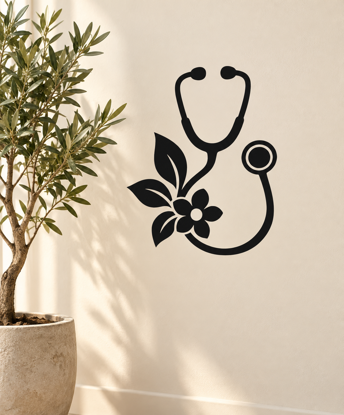 DoctorCX004 — Care in Bloom; illustrative application of the exact PDF artwork