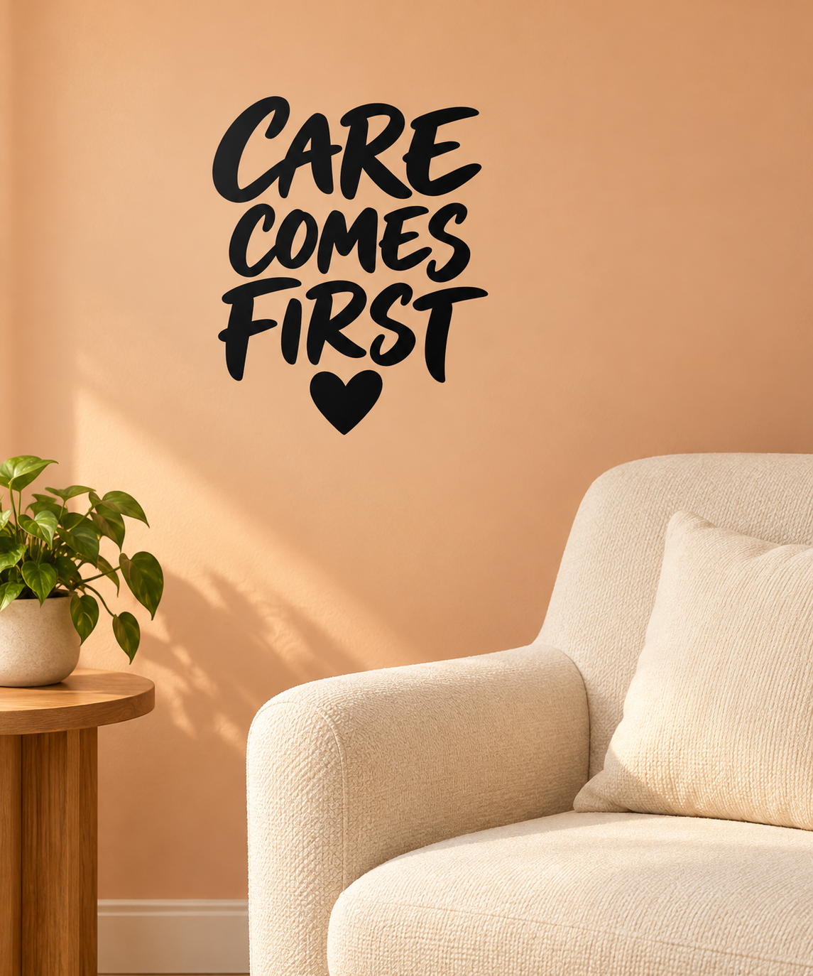 DoctorCX008 — Care Comes First; illustrative application of the exact PDF artwork