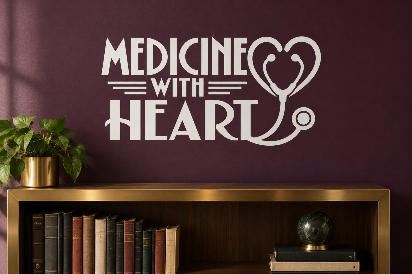 DoctorCX009 — Medicine with Heart; illustrative application of the exact PDF artwork