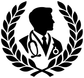 Black doctor profile vinyl decal with stethoscope and laurel wreath