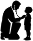 Doctor with stethoscope silhouette and child vinyl decal, black figures