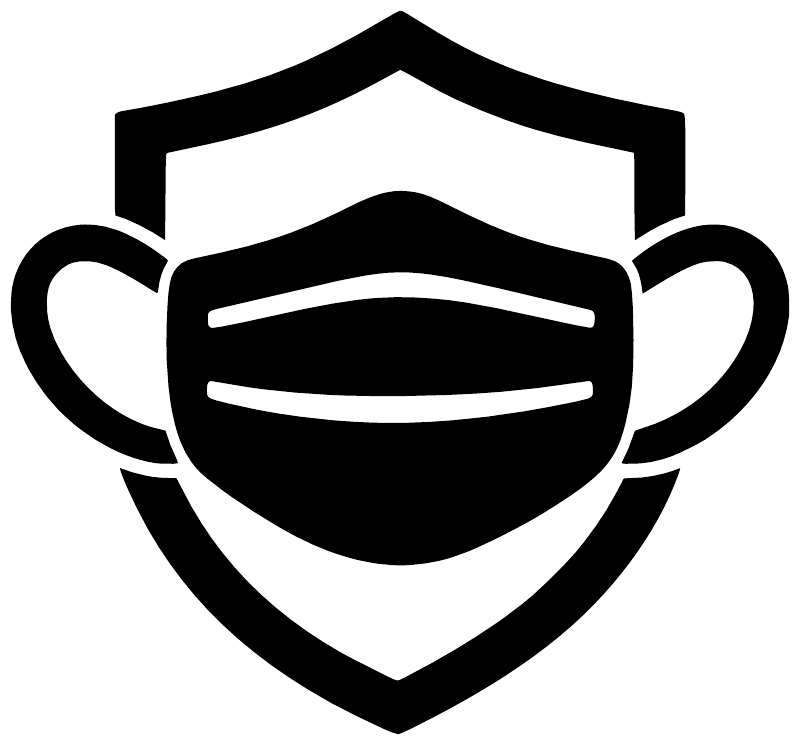 Black medical mask and shield vinyl decal logo icon
