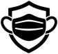 Black medical mask and shield vinyl decal logo icon