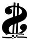 Black mirrored double dollar sign wall art with checkered ribbon base detail