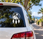 Fox dreamcatcher vinyl decal on car window: circular fox silhouette with hanging feathers