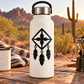 Diamond dreamcatcher vinyl decal in black with hanging feather shapes