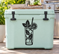 Mint drink vinyl decal with straw, mint leaves, and lime slice in black