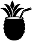 Pineapple drink vinyl decal with straw, leaves, and bold black pineapple shape