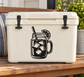 Iced tea mason jar vinyl decal with straw, ice cubes, and lemon slice
