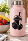 Strawberry smoothie vinyl decal: black smoothie cup with straw and fruit icons