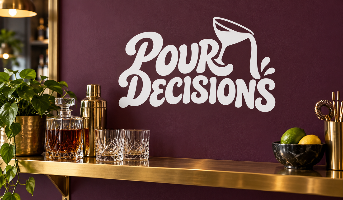 DrinkCX028 - Pour Decisions; illustrative application of the exact PDF artwork