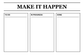 Planning whiteboard overlay with header 'MAKE IT HAPPEN' and labeled To Do, In Progress, Done
