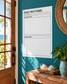 White dry-erase panel with 'DAILY RHYTHMS' and blank morning and evening boxes
