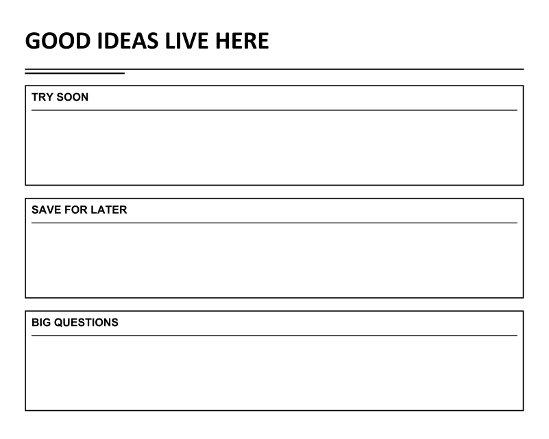 White dry-erase panel close-up with header and three rectangular writing lines