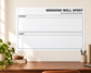 White dry-erase weekly planner panel with Saturday and Sunday sections, lines, and border