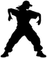 Dancer vinyl decal silhouette in black, full-body pose