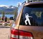 Vinyl decal sticker of a dubstep dancer in white silhouette on car window