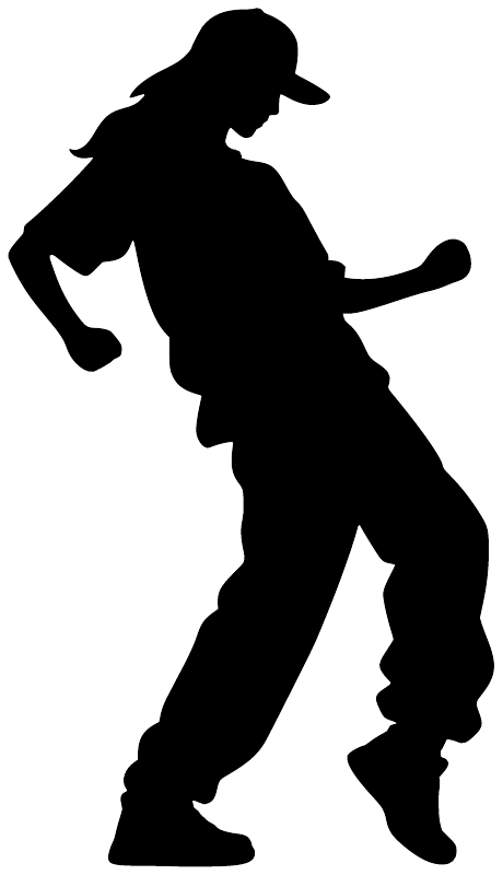 Black silhouette dancing figure vinyl decal