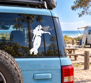 Headphone dancer vinyl decal silhouette on car window