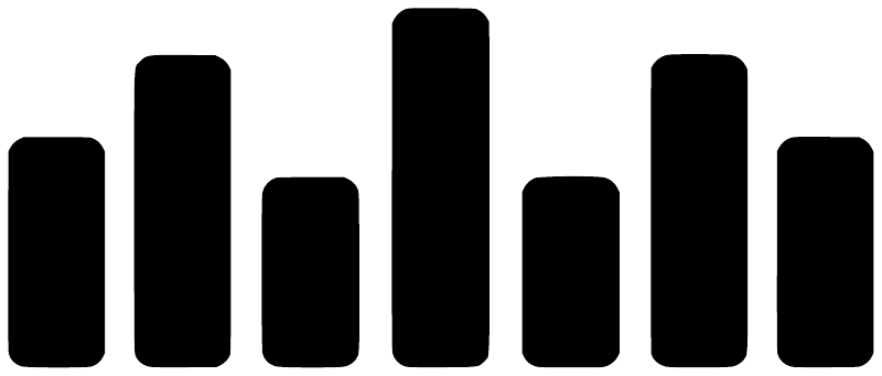 Vinyl decal sheet with black equalizer-style bar blocks