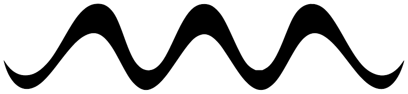 Black wave vinyl decal on white background