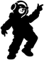 Black bear DJ vinyl decal silhouette with headphones and raised arms