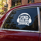Vinyl decal for car window: FIND YOUR OWN FREQUENCY with headphones graphic