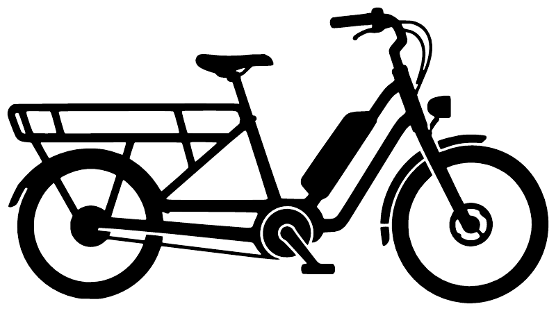 E-bike cargo electric vinyl decal sticker with white bike silhouette