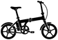 E-bike folding electric vinyl decal, black silhouette of folding bicycle