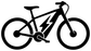 E-bike vinyl decal featuring a black bicycle silhouette with lightning bolt detail