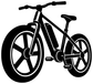 Electric bike front-wheel vinyl decal graphic with black-and-white bicycle front design