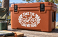 White bicycle vinyl decal reading Take the Long Way Home with winged wheel graphic