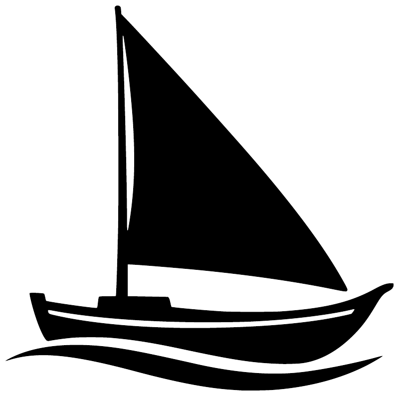 Nile sailboat vinyl decal graphic, black sailboat with white highlights
