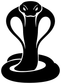 Cobra crown vinyl decal, black cobra with crown on white background