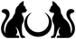 Black cat-and-crescent vinyl decal silhouette
