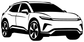Electric vehicle crossover vinyl decal graphic, white outline EV crossover profile