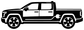 Electric vehicle pickup profile vinyl decal, white outline pickup side view