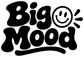 Black and white emoji vinyl decal, large smiley and bold signature text