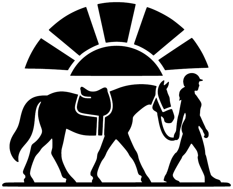 Equestrian silhouettes vinyl wall decal, black horse and rider scene