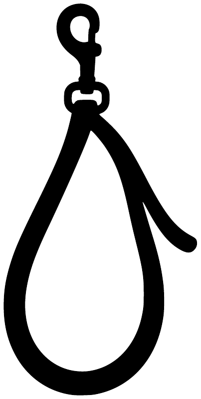 Lead rope loop vinyl decal icon, black on white background