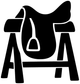 Black and white horse saddle rest vinyl decal, isolated
