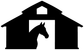 Black barn vinyl decal with horse silhouette in front window