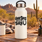 White bottle with black "Good Days Start at the Barn" vinyl decal graphic