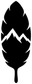 Black feather window vinyl decal with mountain peak silhouette