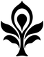 Black feather plume vinyl decal with stylized peacock-eye flame icon