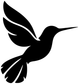 Black hummingbird feather sweep vinyl decal